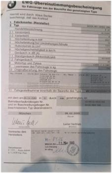 BMW R1150RS R 1150 RS ABS - Hauptrahmen mit Papiere
